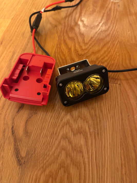 Amber baja light to milwaukee battery