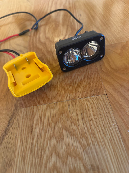 Clear baja light to dewalt battery