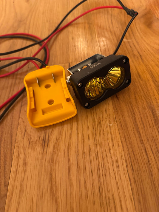 Amber baja light to dewalt battery